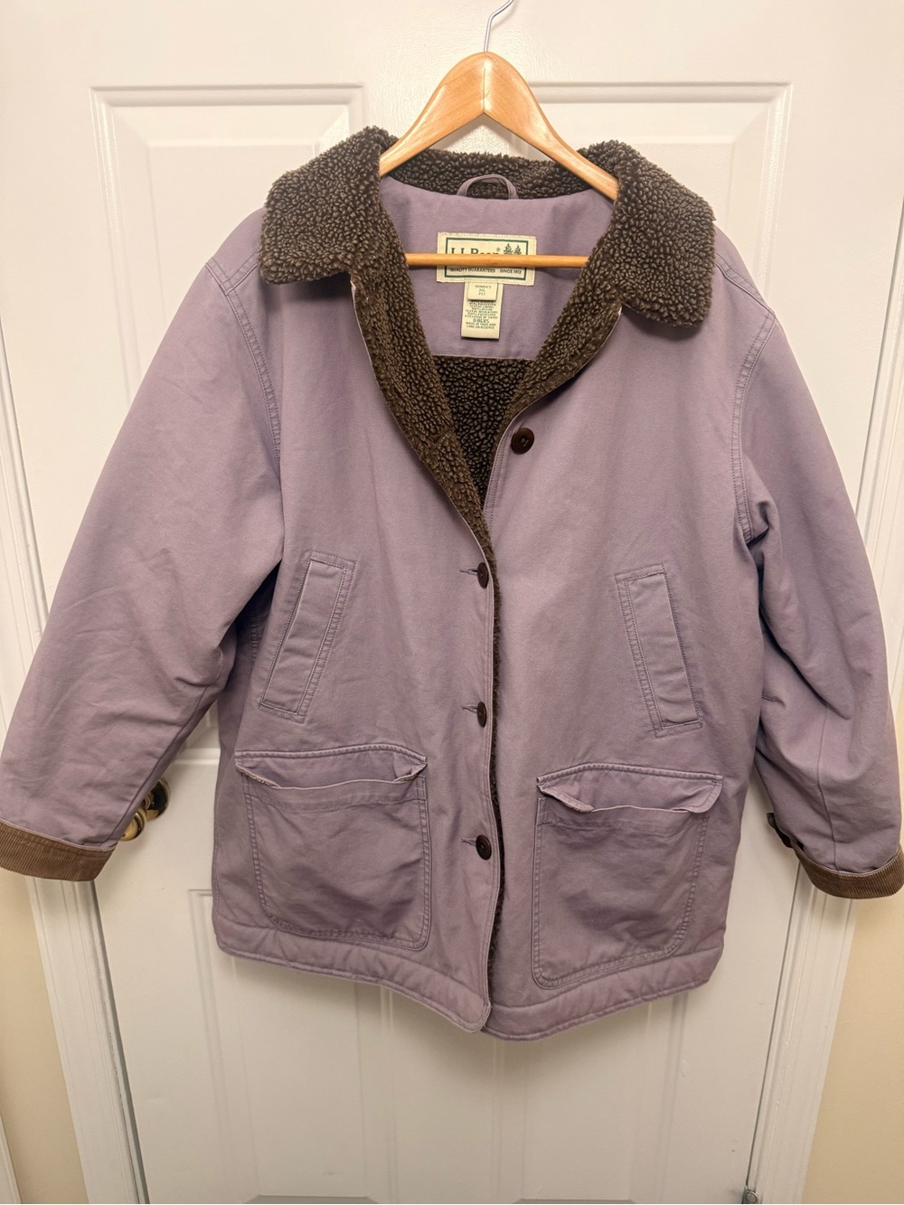 L.L. Bean Purple Barn Chore Jacket Size XLP Farmhouse Rustic Cottagecore